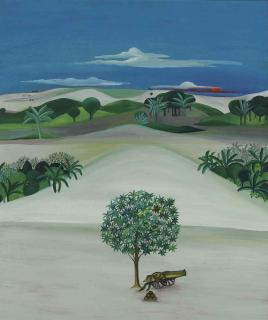 Bhupen Khakhar - Untitled (Landscape with Cannon)