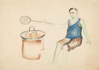 Bhupen Khakhar - Untitled (Man Frying Jalebis)