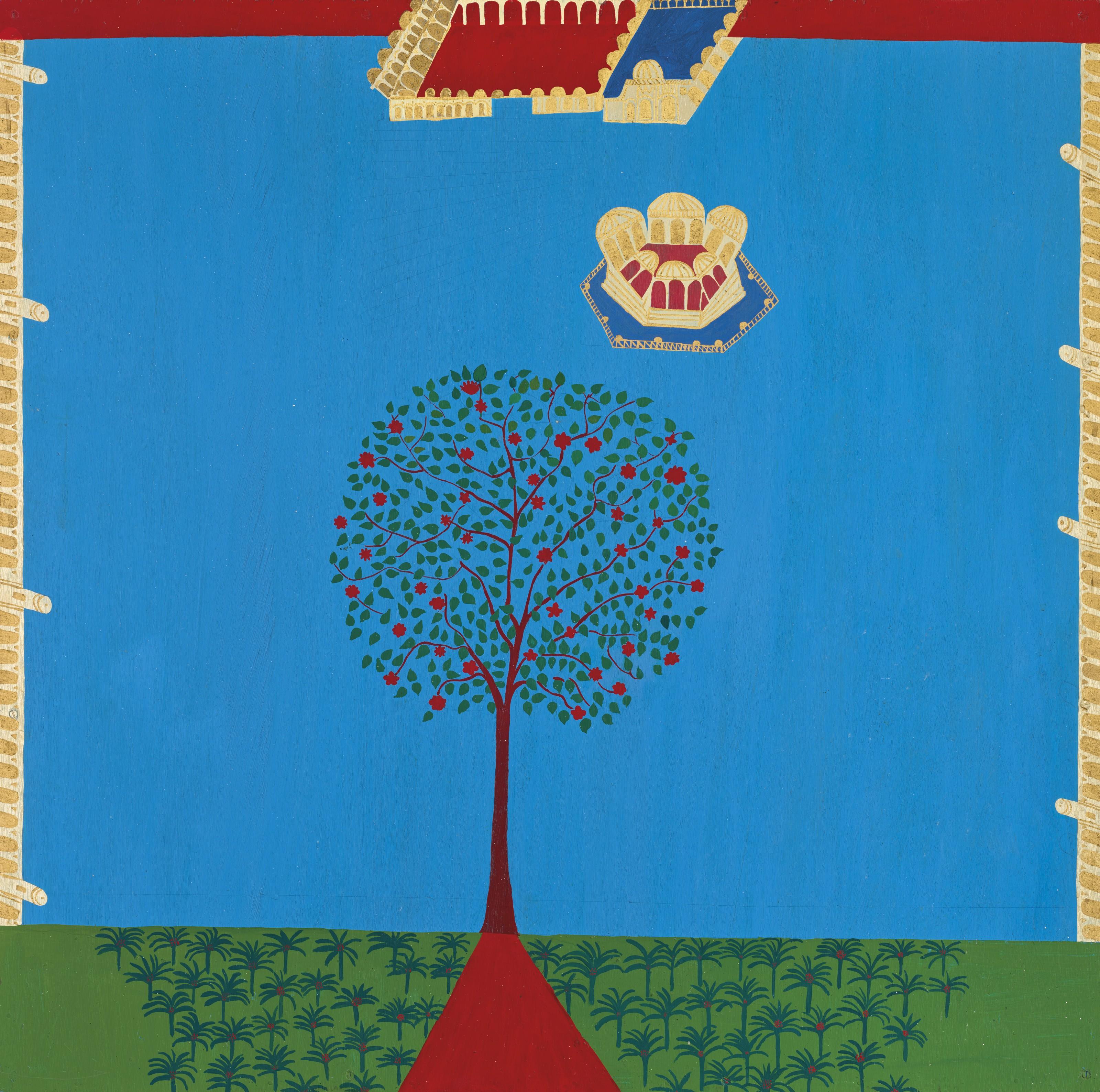 Bhupen Khakhar - Untitled (Tree In A Walled Garden)