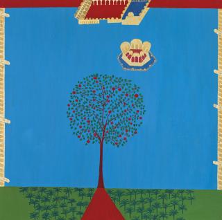 Bhupen Khakhar - Untitled (Tree In A Walled Garden)