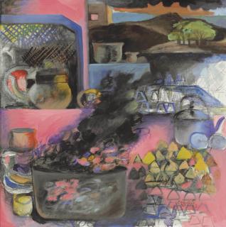 Bhupen Khakhar - Untitled (Village Kitchen)