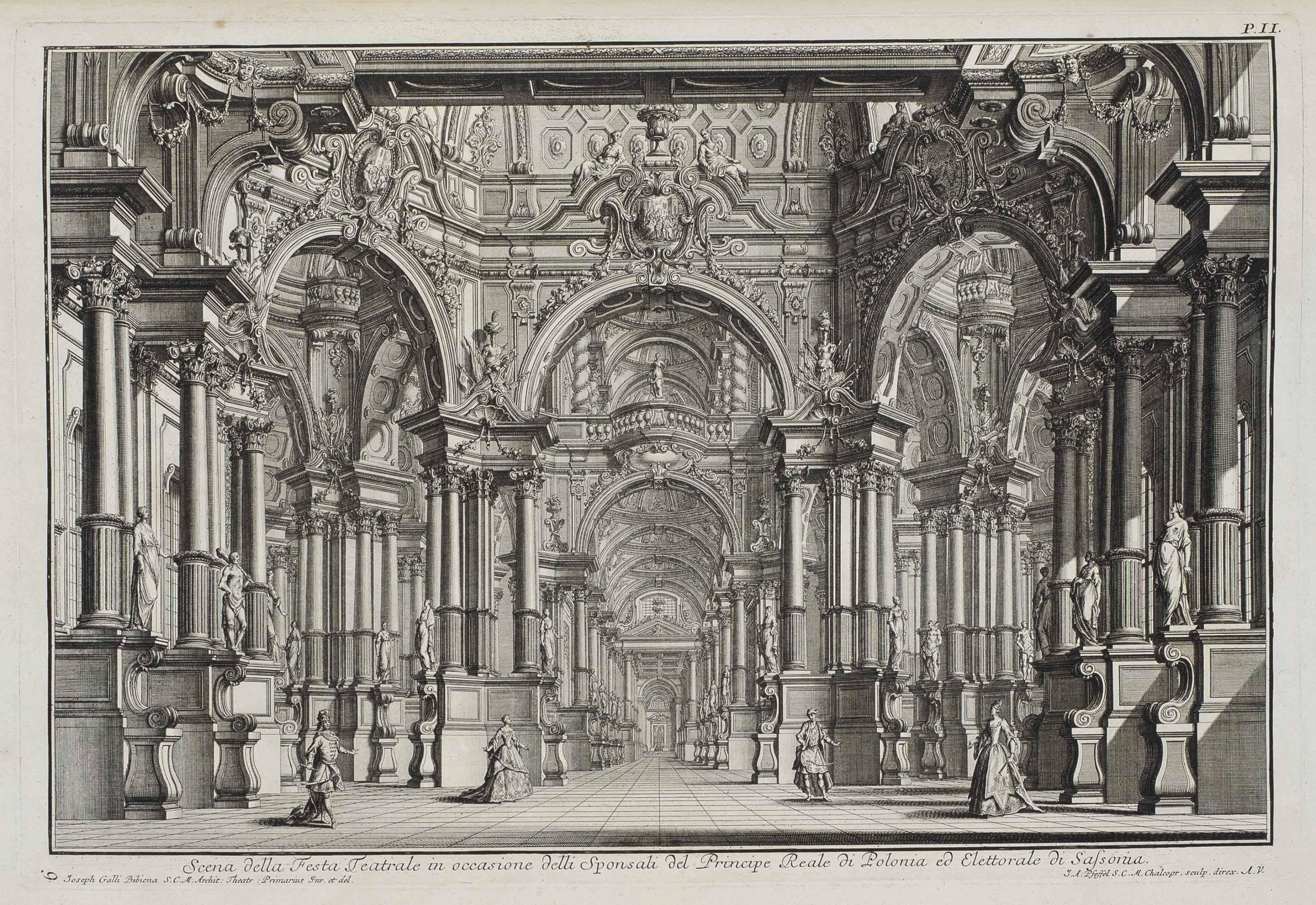Bibiena, Giuseppe Galli Da - Architetture, e prospettive, dedicate alla Maest di Carlo Sesto. Augsburg: Andreas Pfeffel, 1740[-1744].