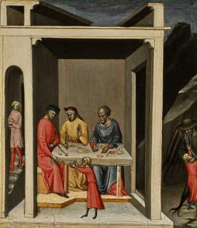 Bicci Di Lorenzo - A Scene From The Life Of Saint Nicholas, Bishop Of Myra (270-343 A.D.): The Miracle Of A Child Restored To His Parents