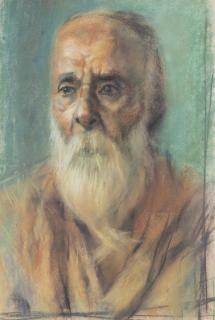 Bikash Bhattacharjee - Untitled (Portrait Of An Old Man)