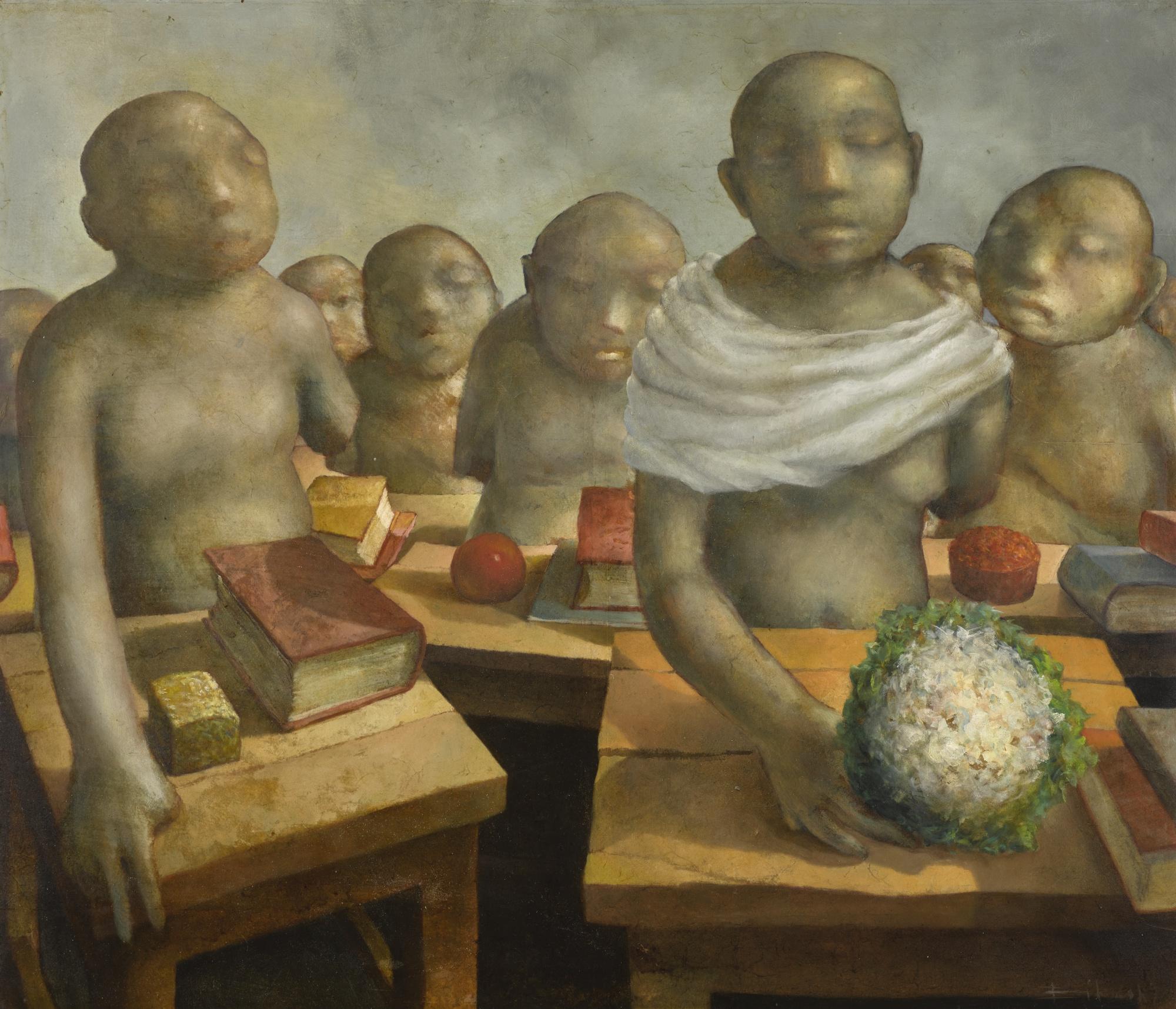 Bikash Bhattacharjee - Untitled (School Children) 