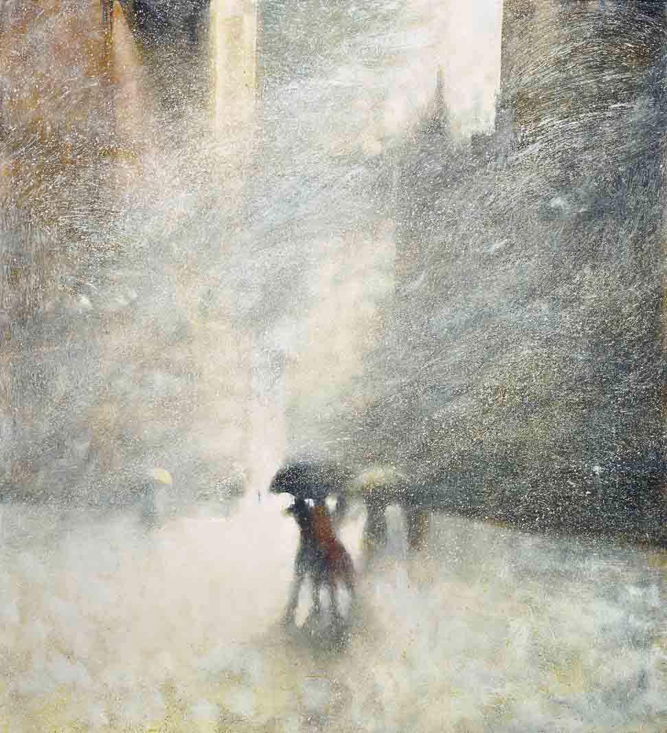 Bill Jacklin, R.A. - The Black Umbrella, Times Square III
