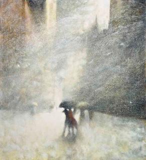 Bill Jacklin, R.A. - The Black Umbrella, Times Square III