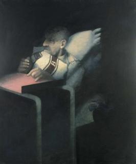 Bill Jacklin - \'Man with a Bib\'; Portrait of the artist\'s Father