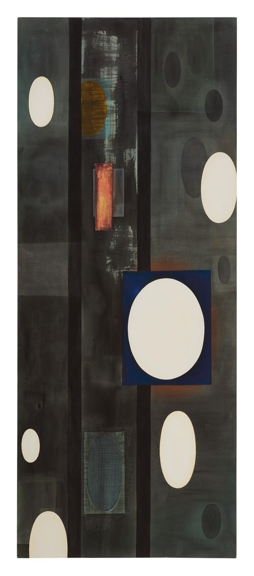 Bill Komoski - Two Vertical Bands With White Ellipses