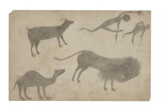 Bill Traylor - Goat, Camel, Lion and Figures
