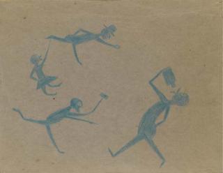Bill Traylor - Untitled (Exciting Event With Drinker)