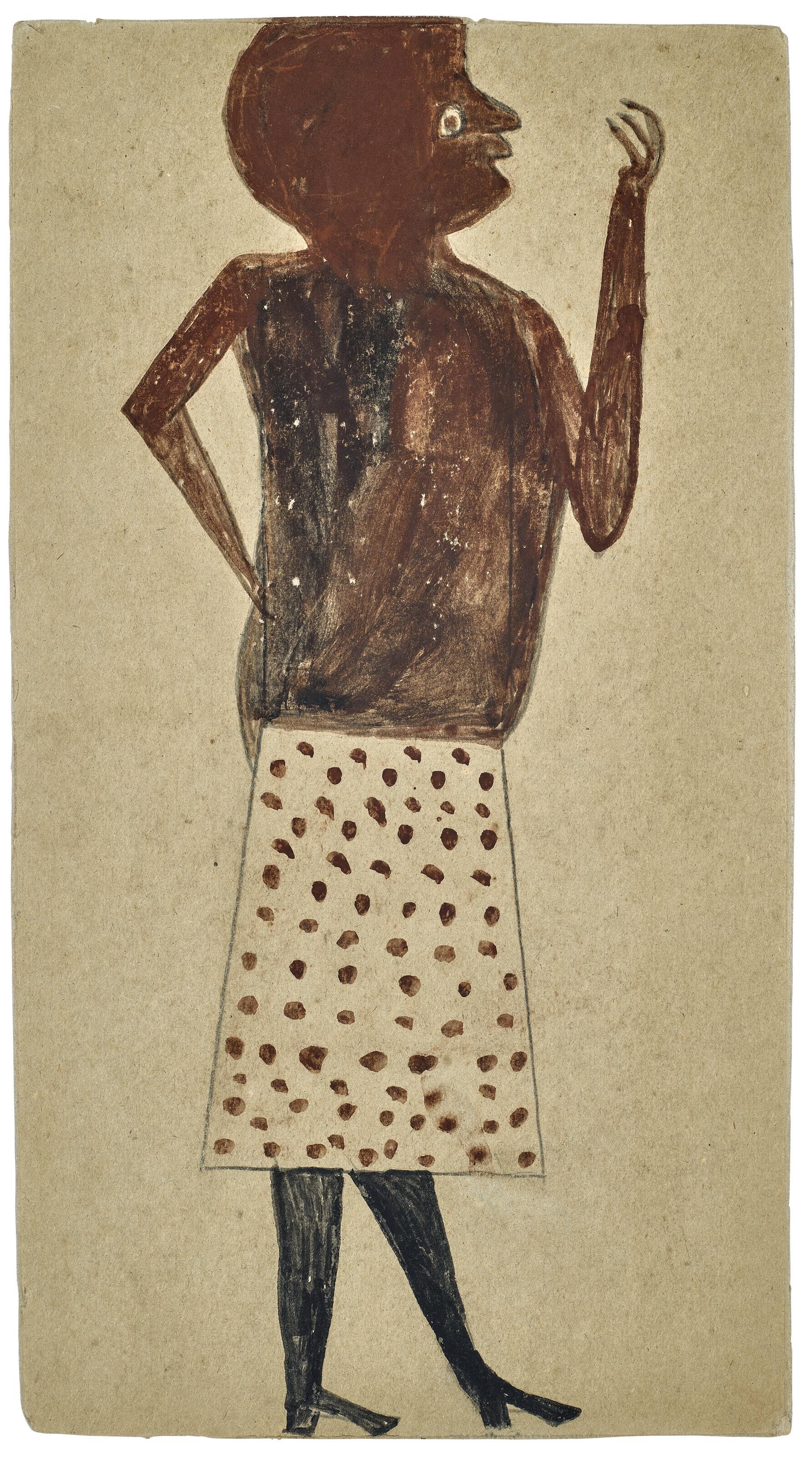 Bill Traylor - Untitled (Woman In A Polka Dot Skirt)