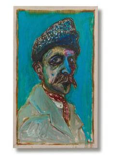 Billy Childish - self-portrait in astrachan hat