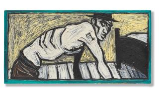 Billy Childish - Self Portrait with Hat & Tattoo