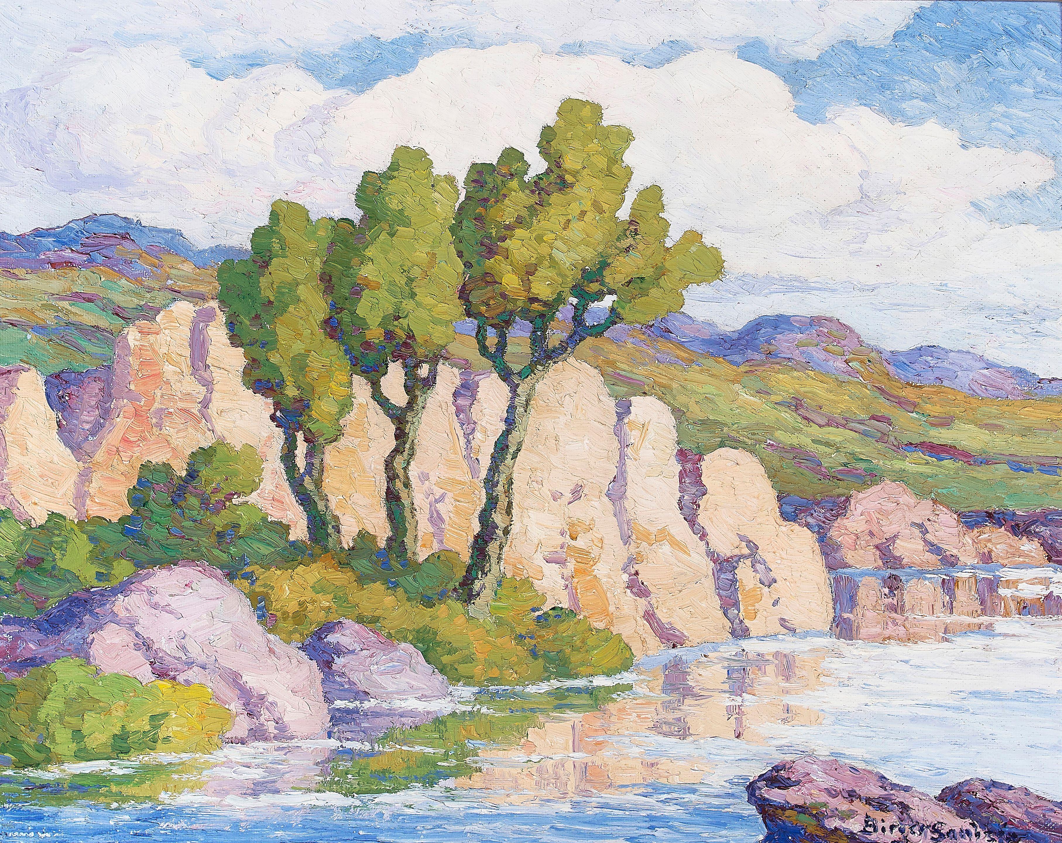 Birger Sandzén - Creek and Hills (Wild Horse Creek, Graham County, Kansas)