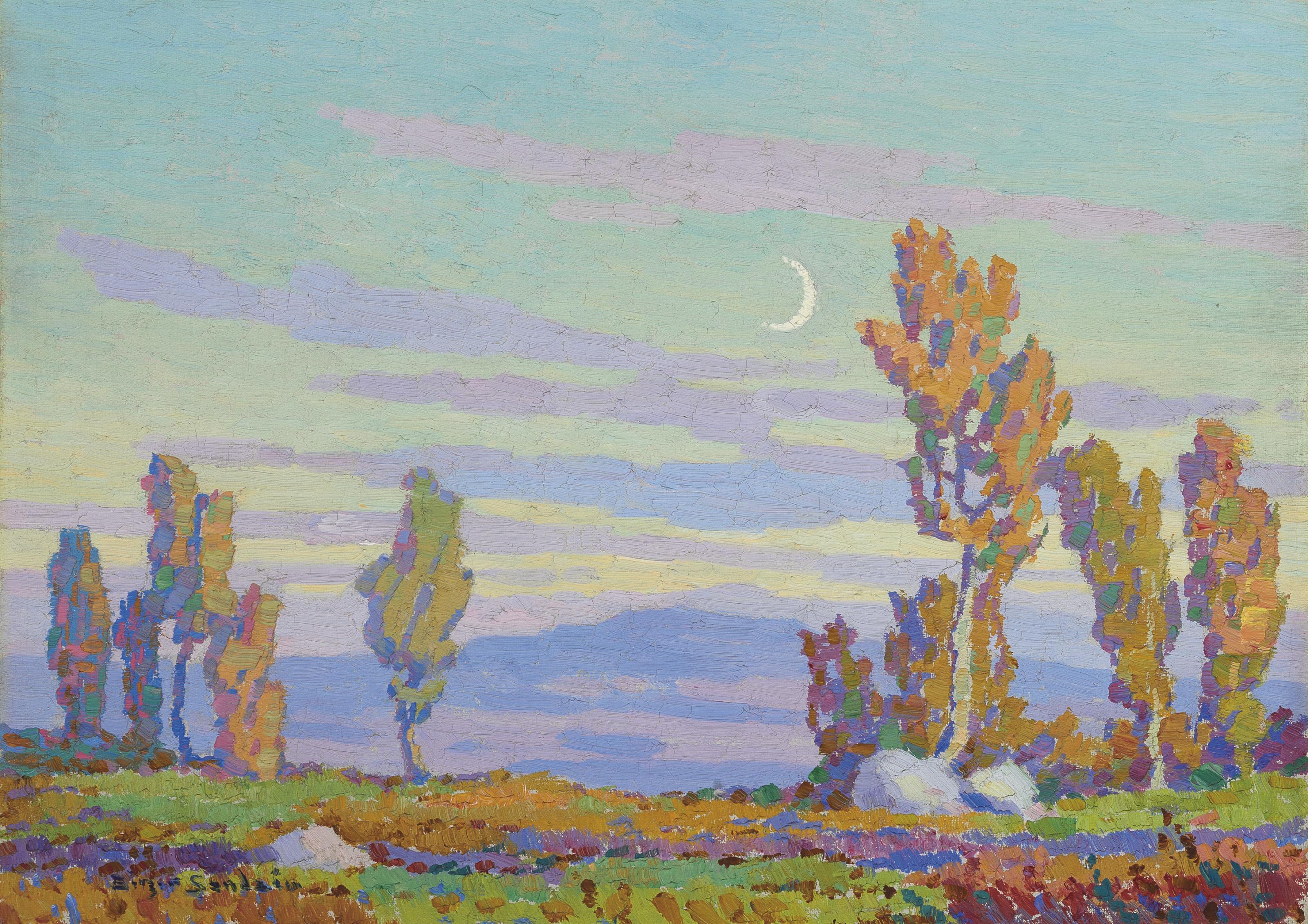 Birger Sandzen - Early Moon, Kansas