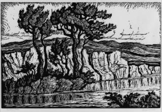 Birger Sandzen - Sunshine Creek; Blue Valley Farm; Brook with Cottonwoods; The Silent Stream; Smoky River; and Kansas Farm
