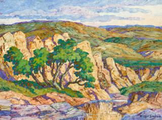 Birger Sandzén - Wild Horse Creek (Pasture with Creek), Graham County, Kansas