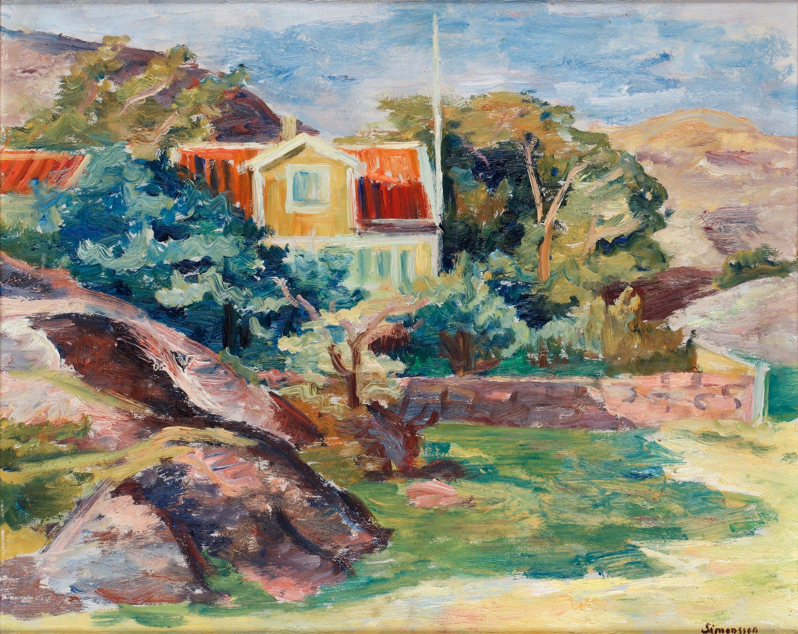 Birger Simonsson - Hus i bergsglänta, Västkusten