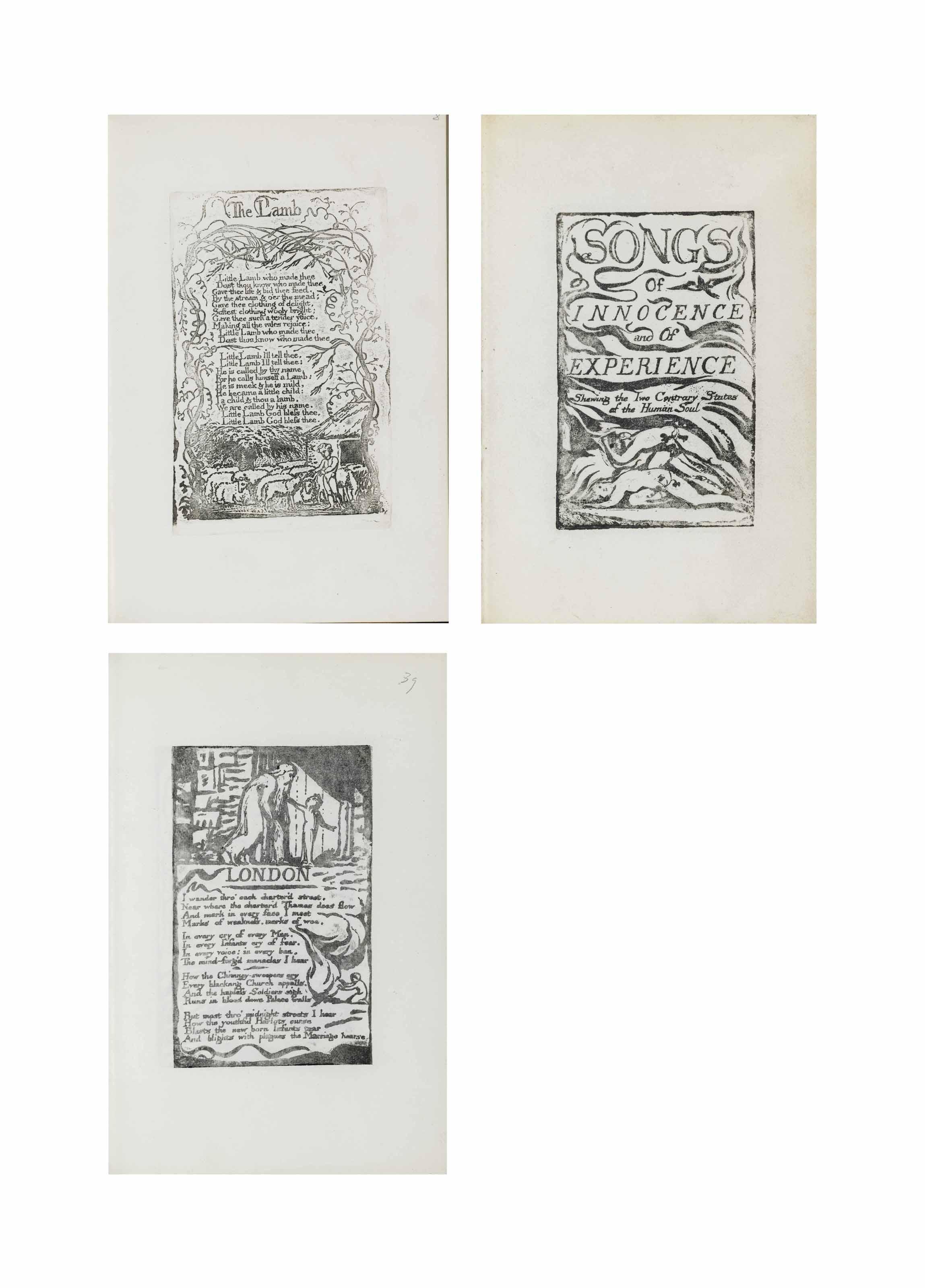 Blake, William - Songs Of Innocence and Of Experience Shewing The Two  Contrary States Of The Human Soul