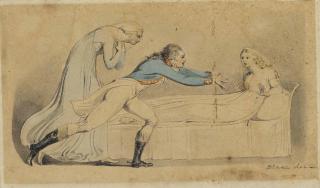 Blake, William - The Waking of Leonora, original design for the tailpiece in a bilingual edition of Leonora