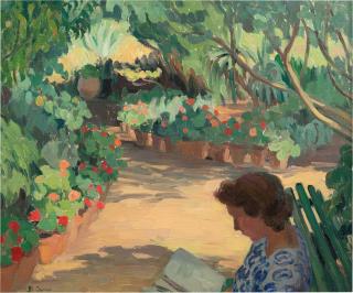 Blanche-Augustine Camus - La lecture dans le jardin