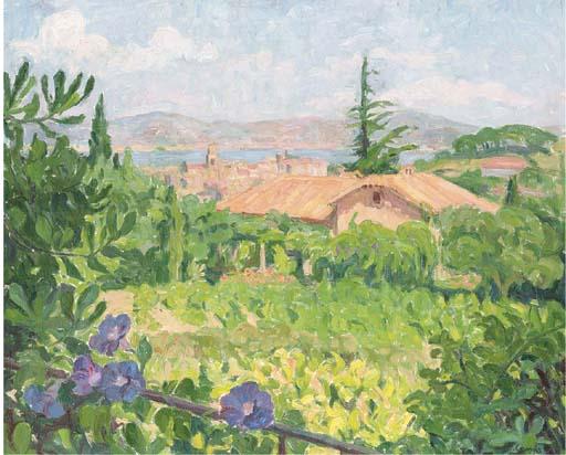 Blanche Camus - Toits rouges à Saint-Tropez