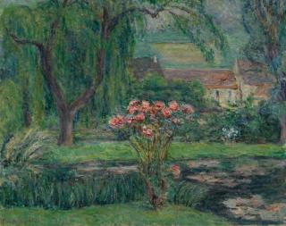 Blanche Hoschedé-Monet - Giverny, Rosier Et Nymphéas