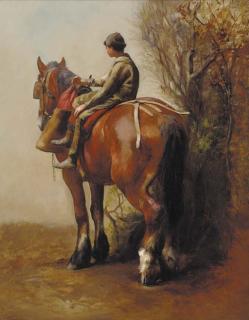 Blandford Fletcher - A Boy On A Shire Horse