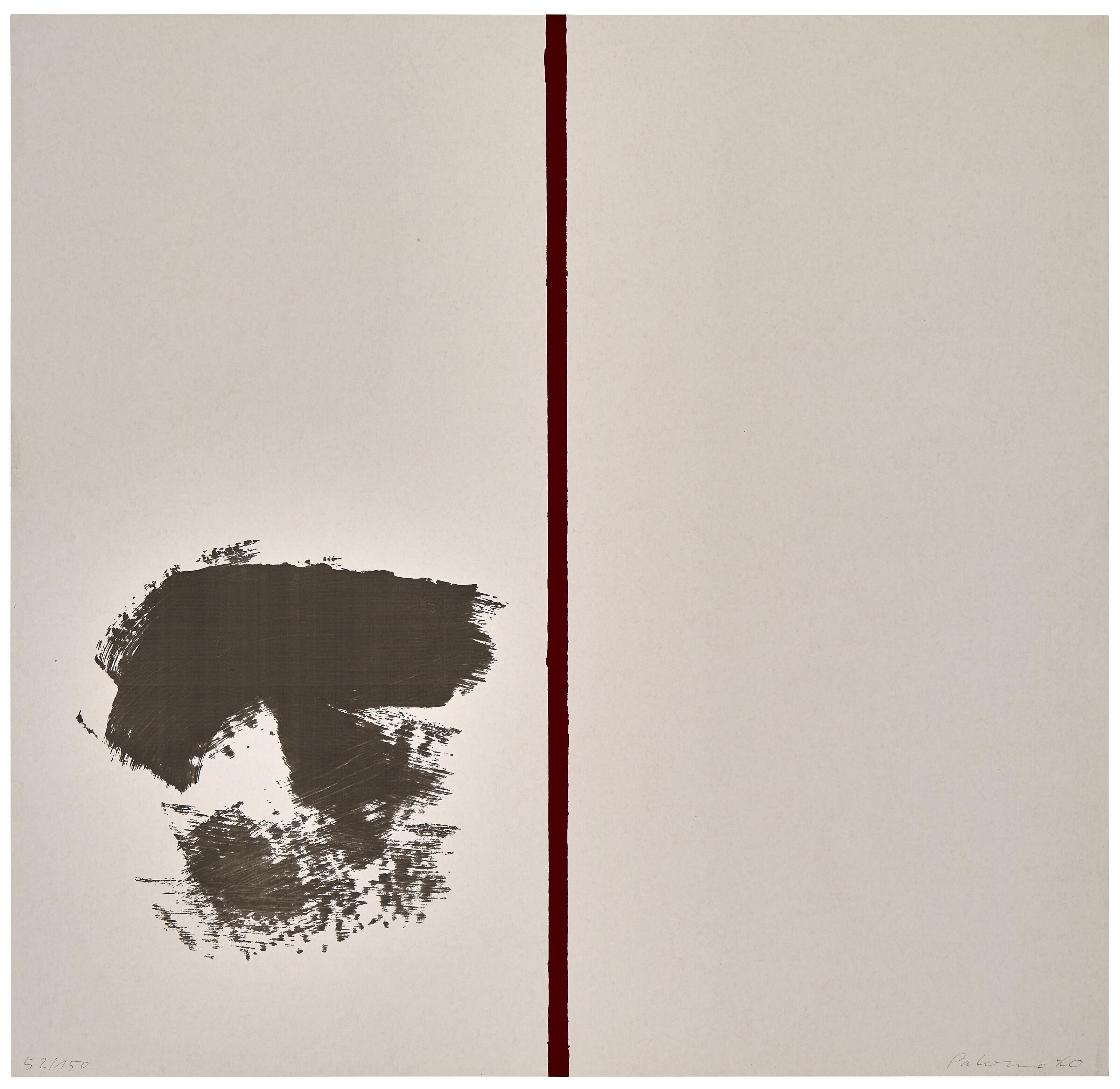 Blinky Palermo - Ohne Titel (mit rotem Strich)