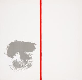 Blinky Palermo - Ohne Titel (mit rotem Strich).