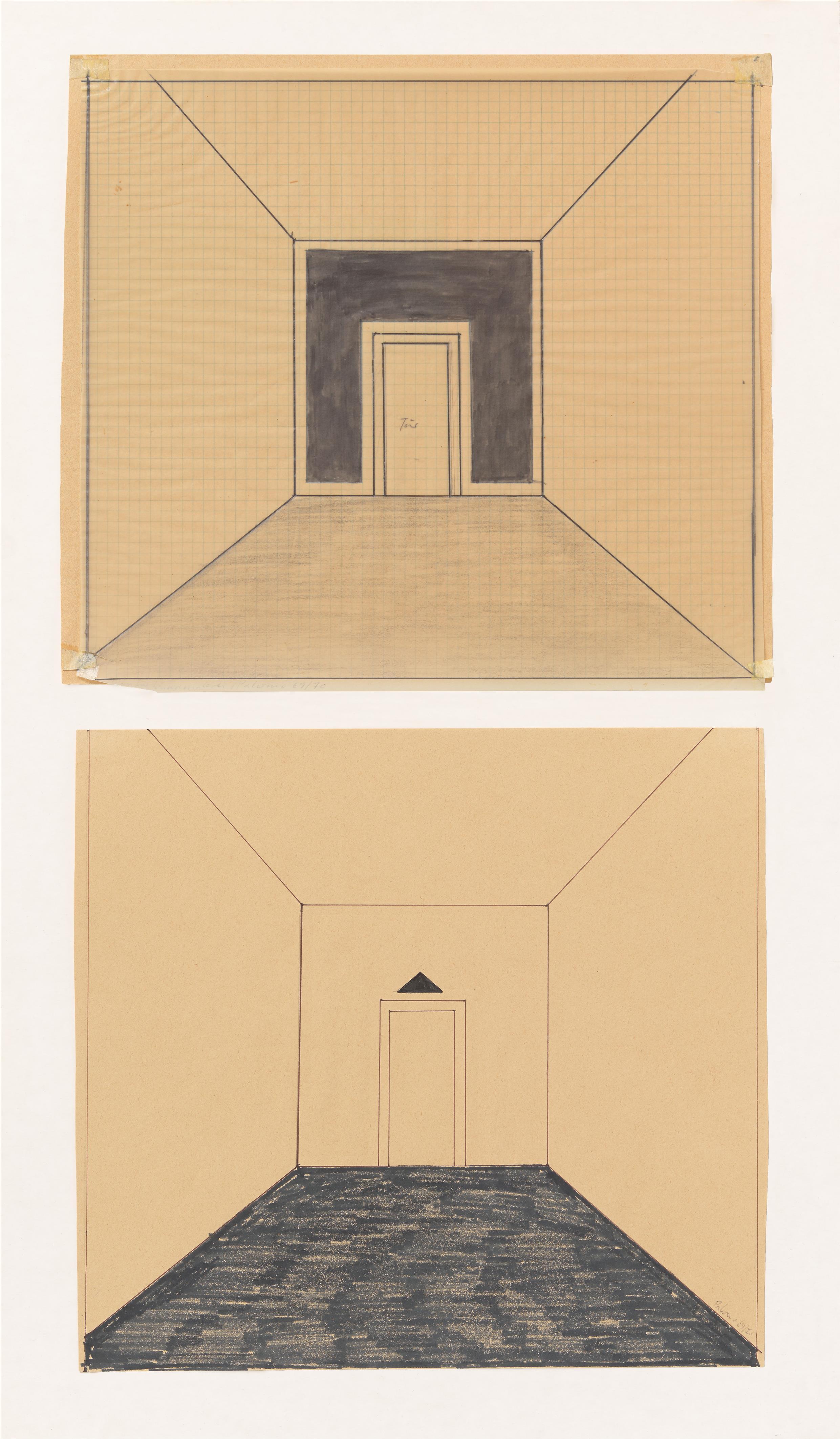 Blinky Palermo - Zwei Entwürfe für Wandmalerei