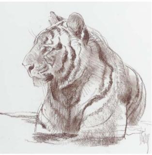 Bob Kuhn - Bathing Tiger