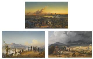 Bogdan Pavlovich Villevalde - Three Works Depicting The Siege Of Silistria