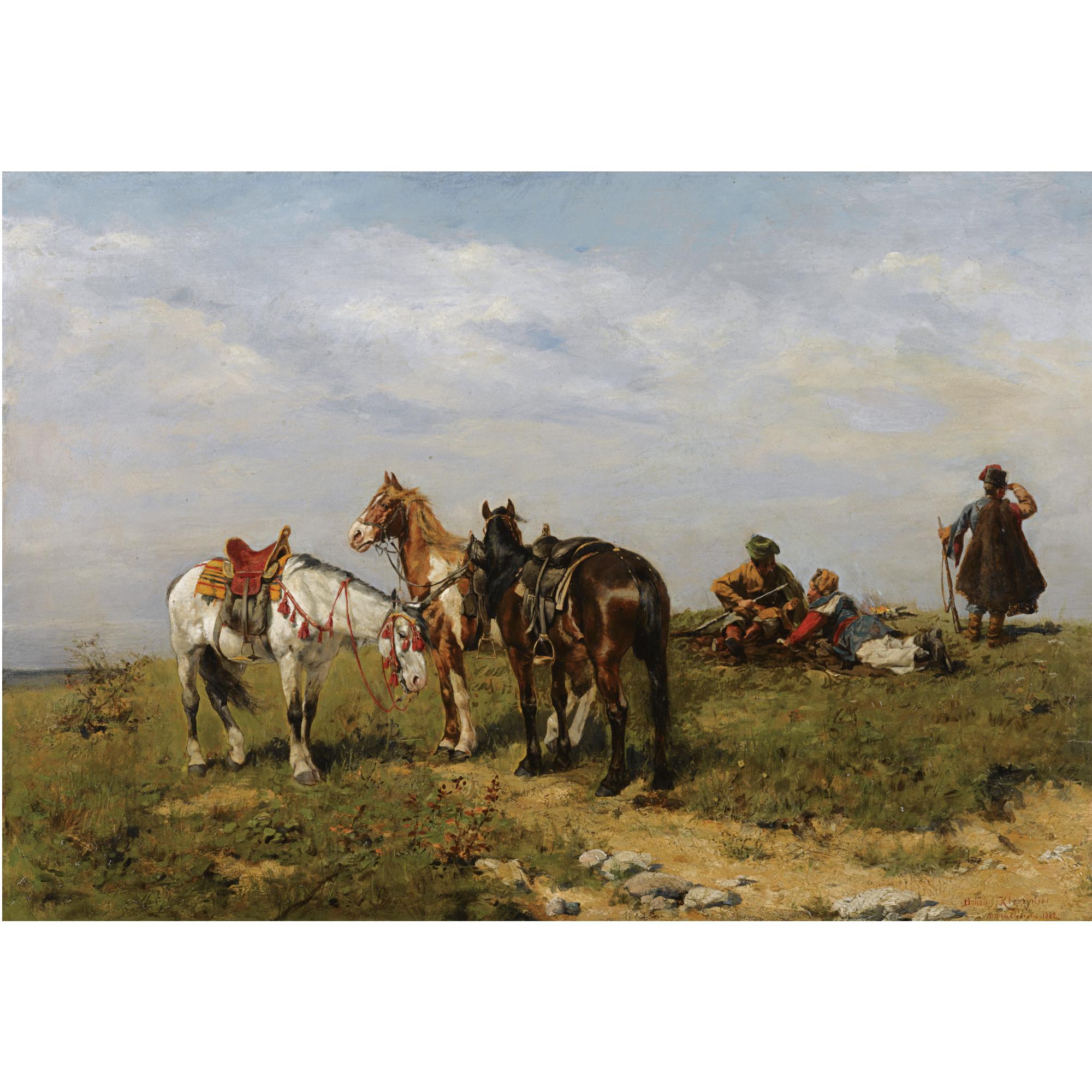 Bohdan Von Kleczynski - Polish resting Cossaks