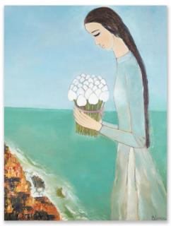 Boi Tran - Lady with Lotus Flower