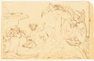 Bonaventura Genelli - 2 Bll: Die Rückkehr des Odysseus, Achills Kampf mit Skamandros1,1