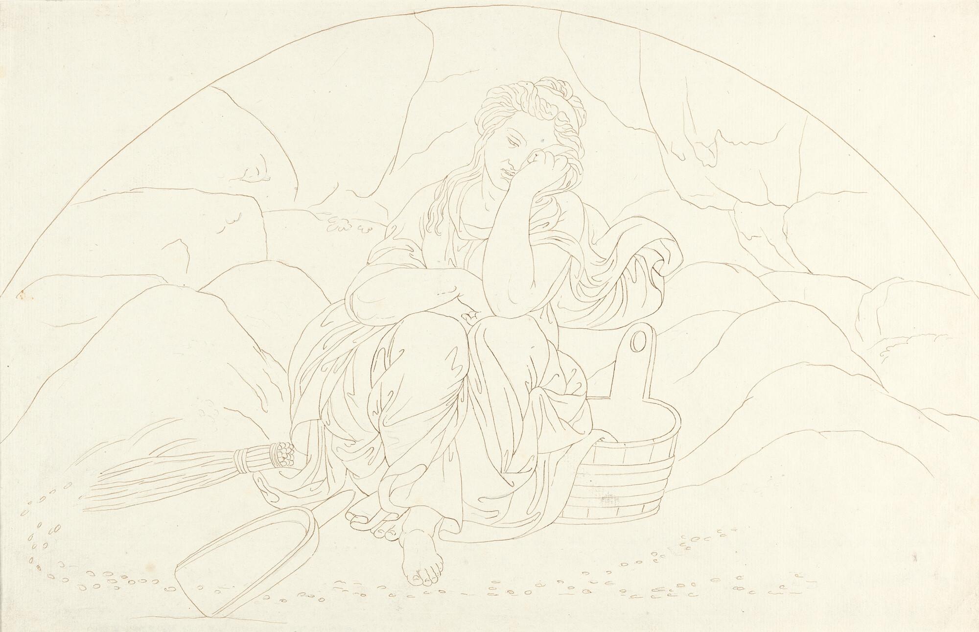 Bonaventura Genelli - Die Trauernde (nach Giulio Romano)