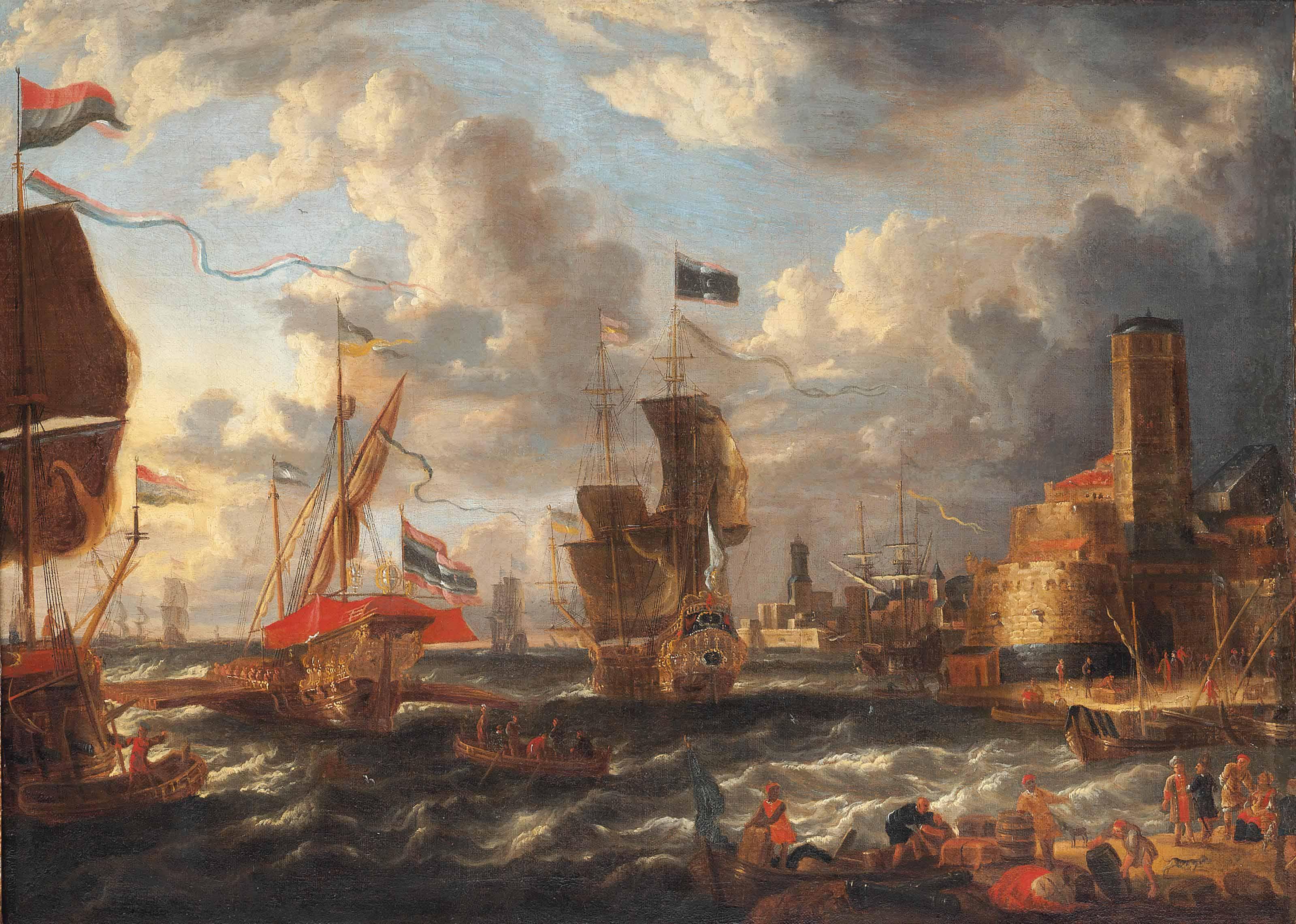 Bonaventura Peeters I - The harbour of Famagusta, Cyprus, with Othello\'s tower to the right
