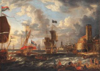 Bonaventura Peeters I - The harbour of Famagusta, Cyprus, with Othello\'s tower to the right