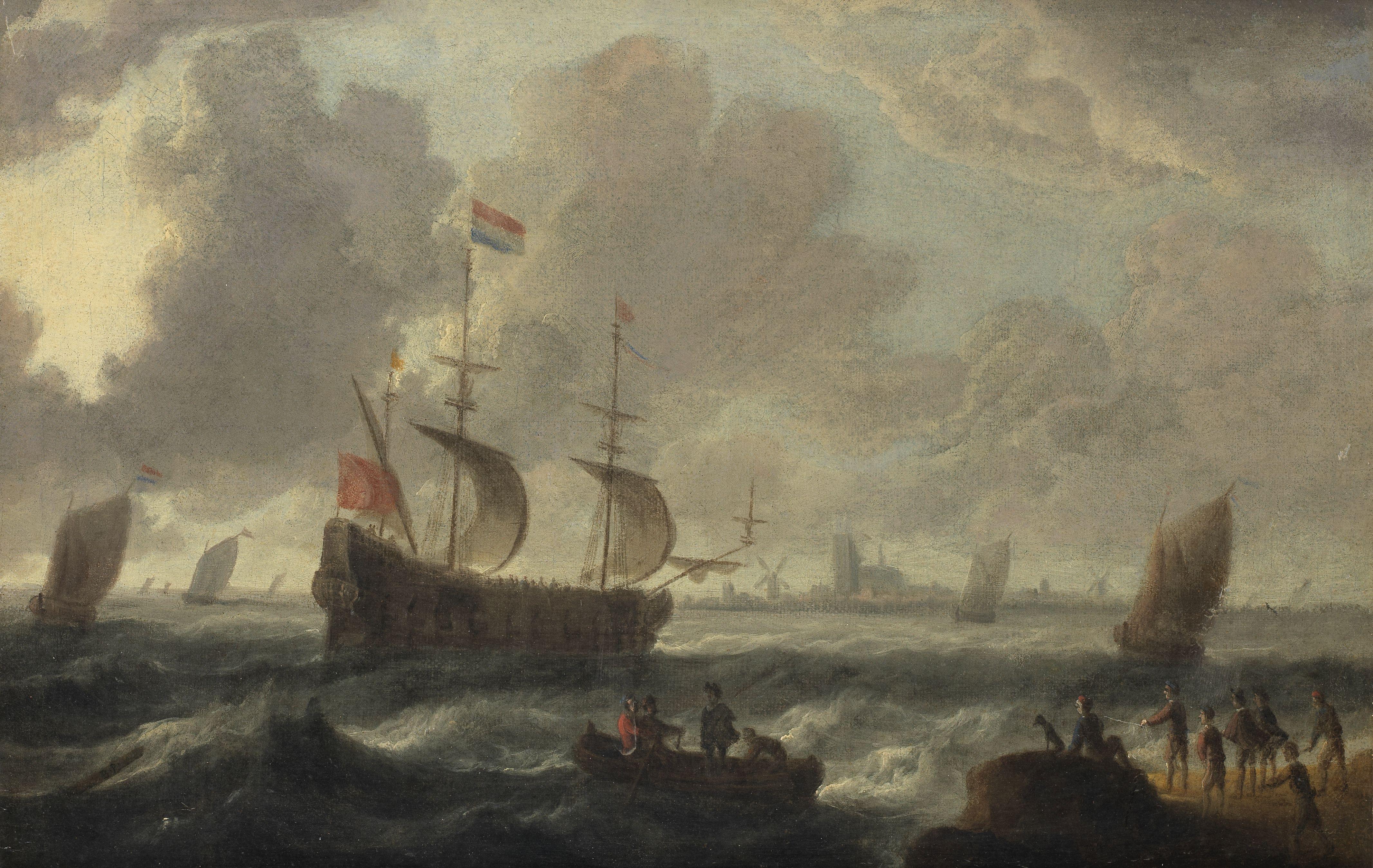 Bonaventura Peeters The Elder - Shipping in a calm sea