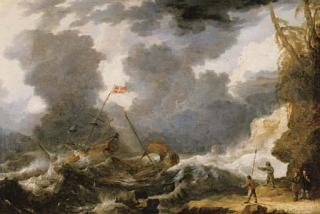 Bonaventura Peeters The Elder - Ships Foundering Off A Rocky Coast