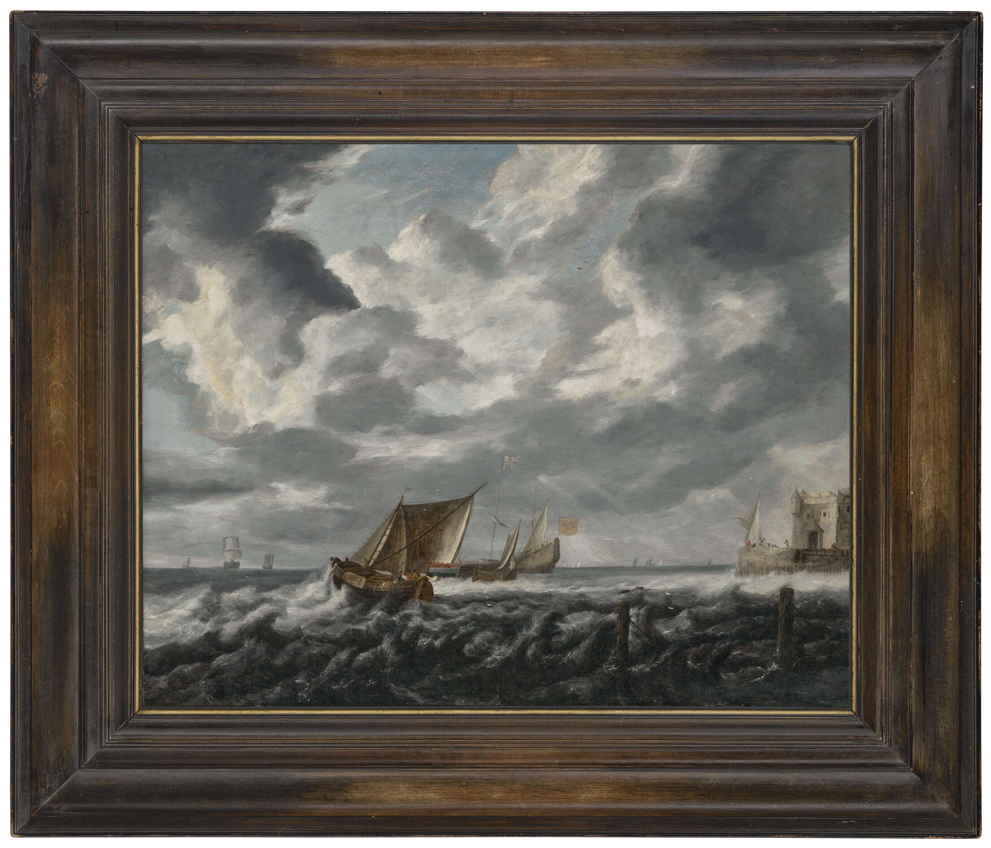 Bonaventura Peeters - Vesels sailing on choppy waters