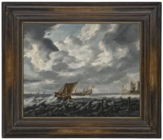 Bonaventura Peeters - Vesels sailing on choppy waters