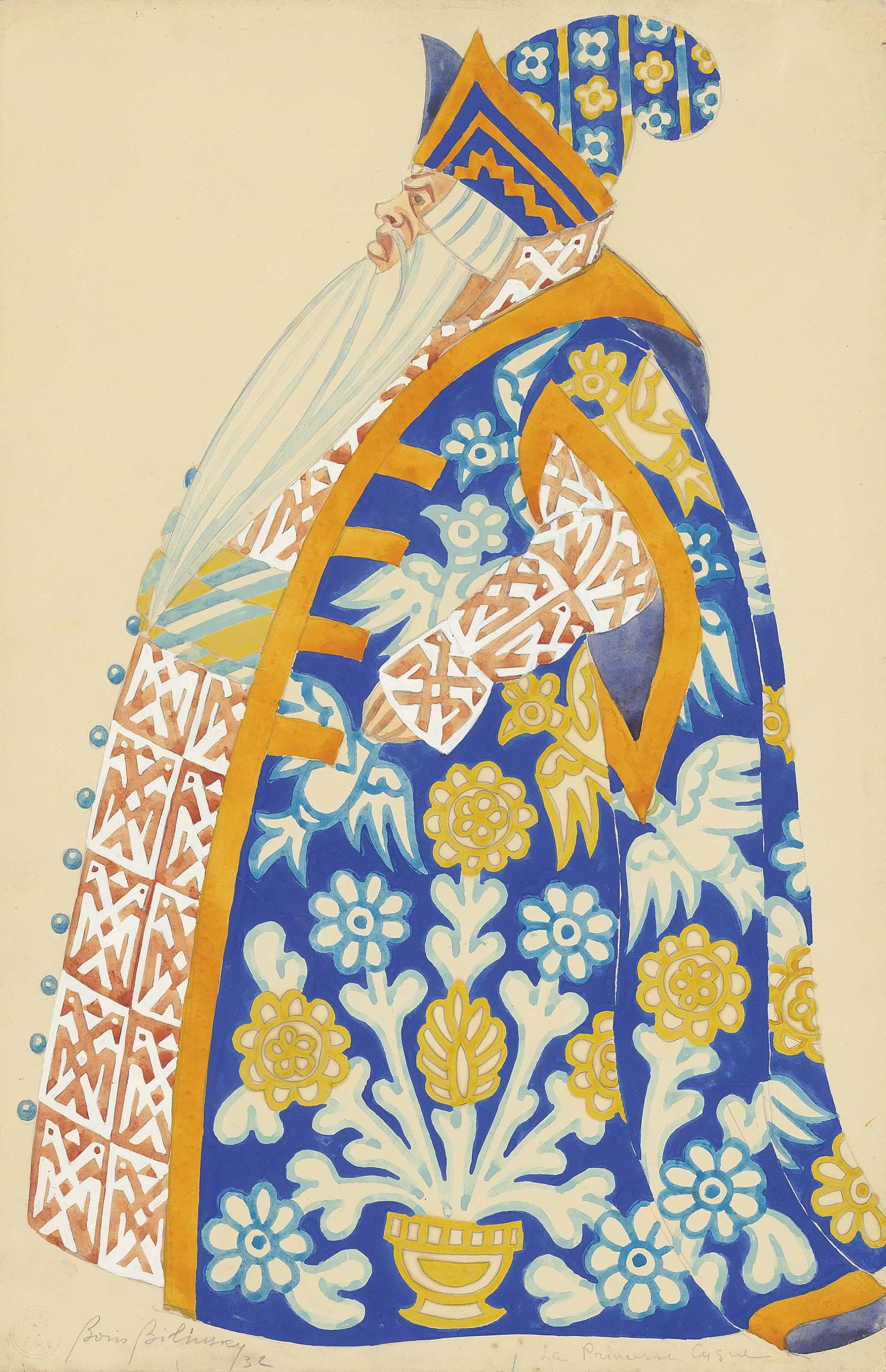 Boris Bilinsky - Costume Design For La Princesse Cygne: A Boyar