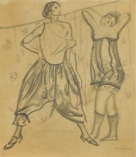 Boris Dmitrievich Grigoriev - Original Drawing from the Portfolio Russische Erotik