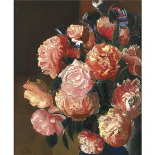 Boris Dmitrievich Grigoriev - Russian Bouquet Of Flowers