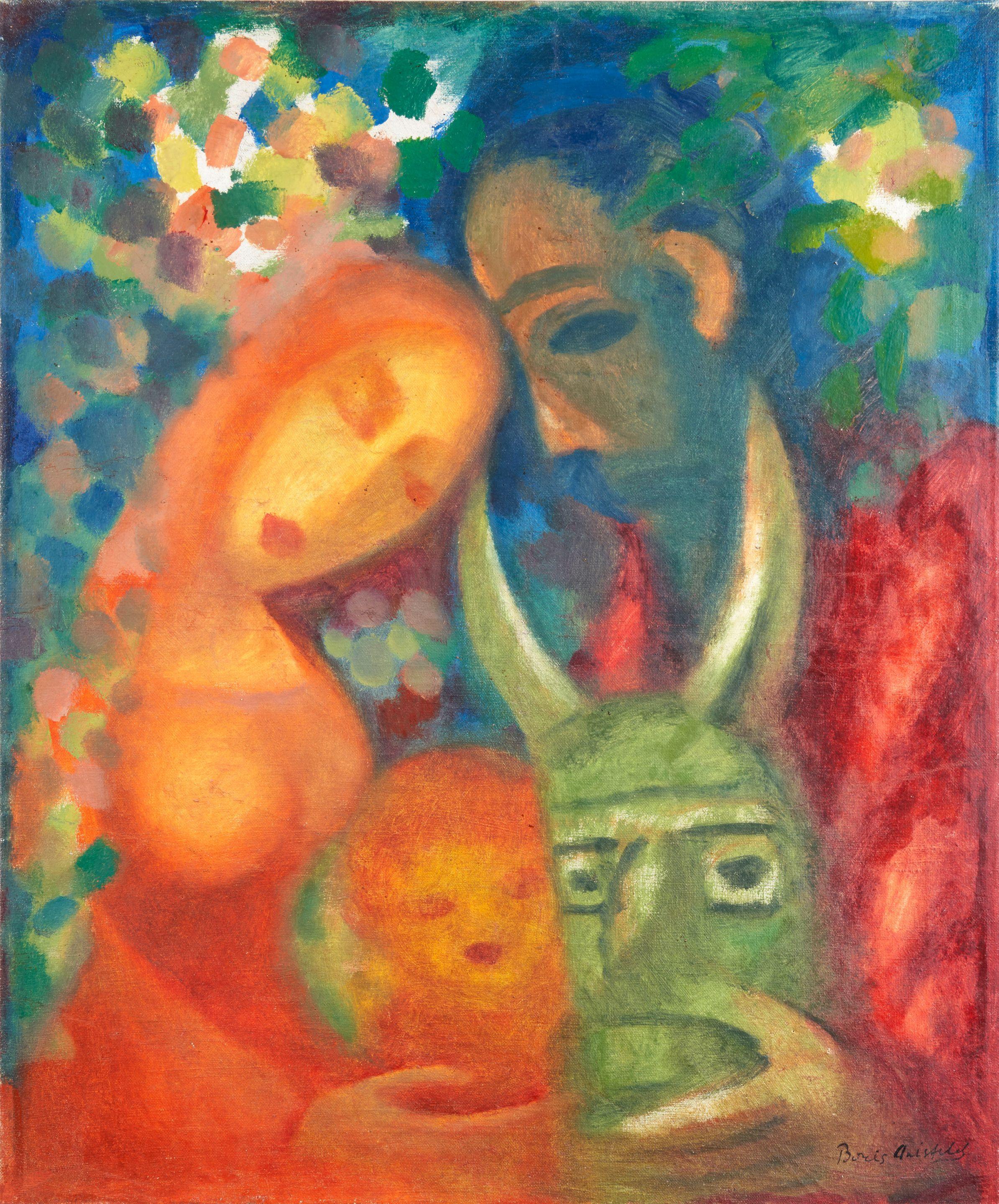 Boris Izrailevich Anisfeld - The Holy Family with a Totem Mask
