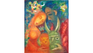 Boris Izrailevich Anisfeld - The Holy Family with a Totem Mask