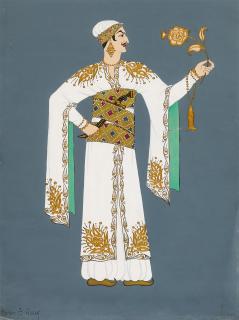 Boris Konstantinovich Bilinsky - Costume Designs for Prince Achmed in Shéhérazade and Snow Queen (Two Works)